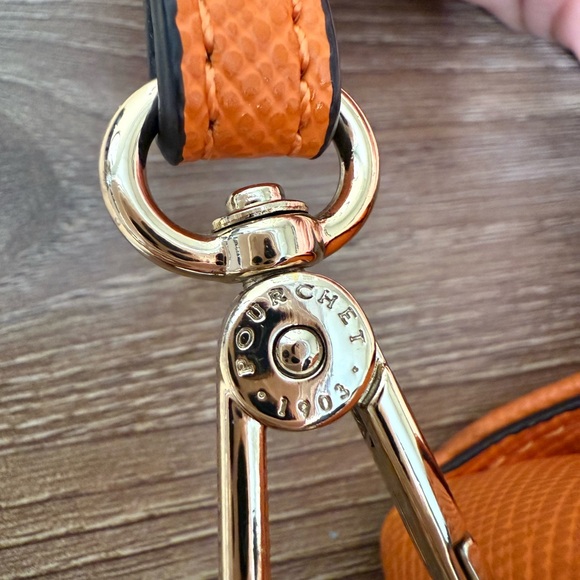 Pourchet Casseta Orange Leather Envelope top Crossbody Handbag Italy - Picture 13 of 16